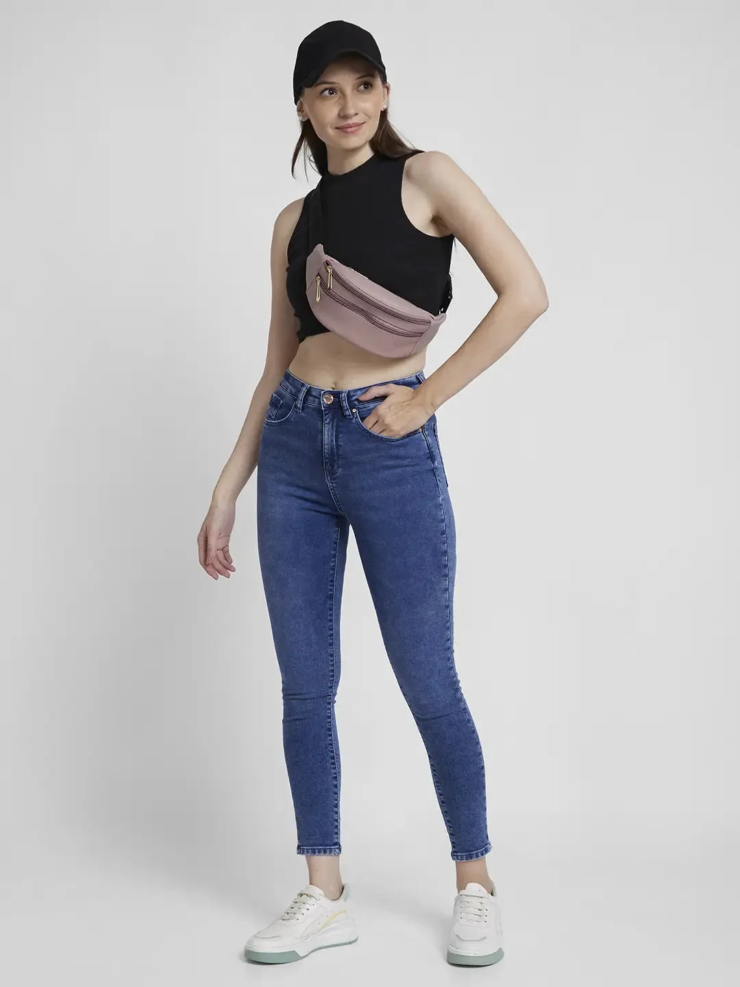 Spykar Women Mid Blue Lycra Super Skinny Fit Ankle Length Low Distressed Jeans -(Alexa)
