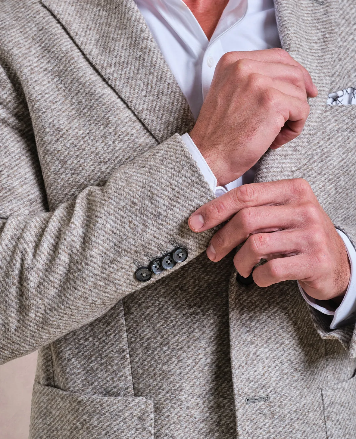 The LBM - Twill Jersey Knit Soft Jacket - Taupe