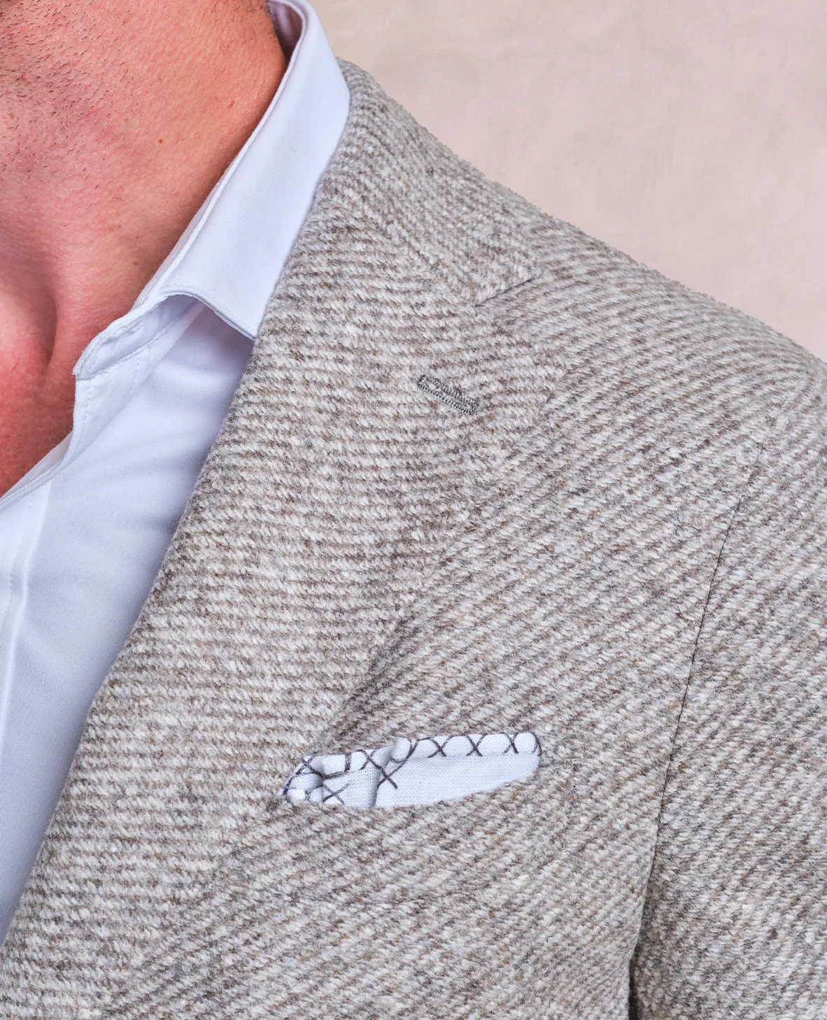 The LBM - Twill Jersey Knit Soft Jacket - Taupe
