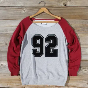 Varsity Sweatshirt in Burgundy