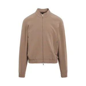 Viscose Tracksuit Jacket in Mushroom/Flat White
