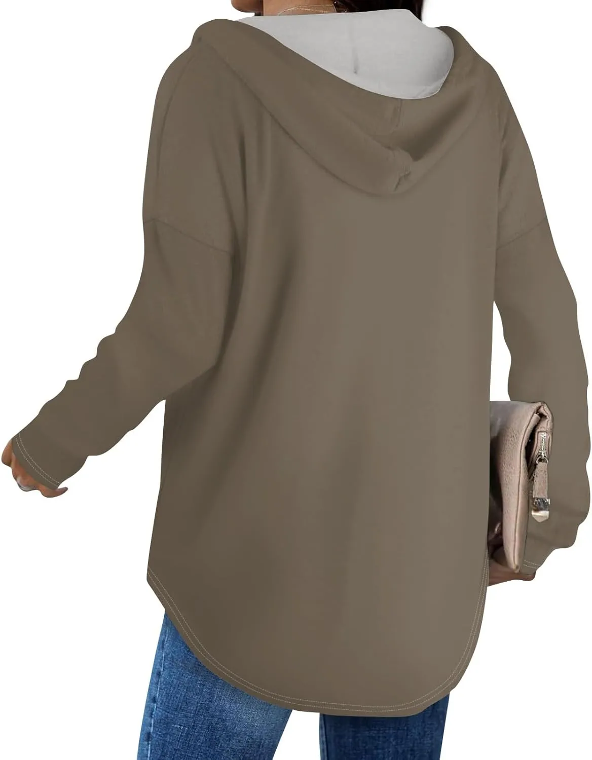 Women Hoodies Oversized Drawstring Lightweight Sweatshirts Hooded Fall Fashion 2024 Plain Tunic Hoodies