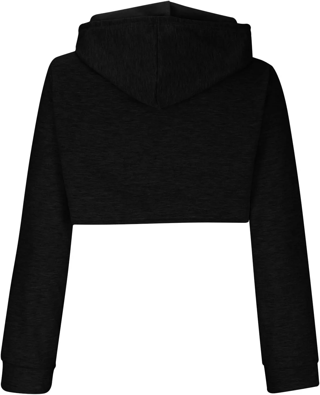 Women Long Sleeve Cropped Hoodies Cut Out Front Super Crop Top Drawstring Workout Aesthetic Hip Hop Sexy Sweatshirts