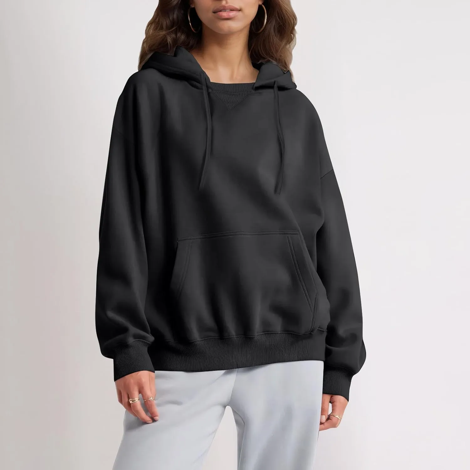Womens Hoodies Pullover Oversized Comfy Soft Hooded Sweatshirts Winter Sweaters Plain Hoodie with Pockets