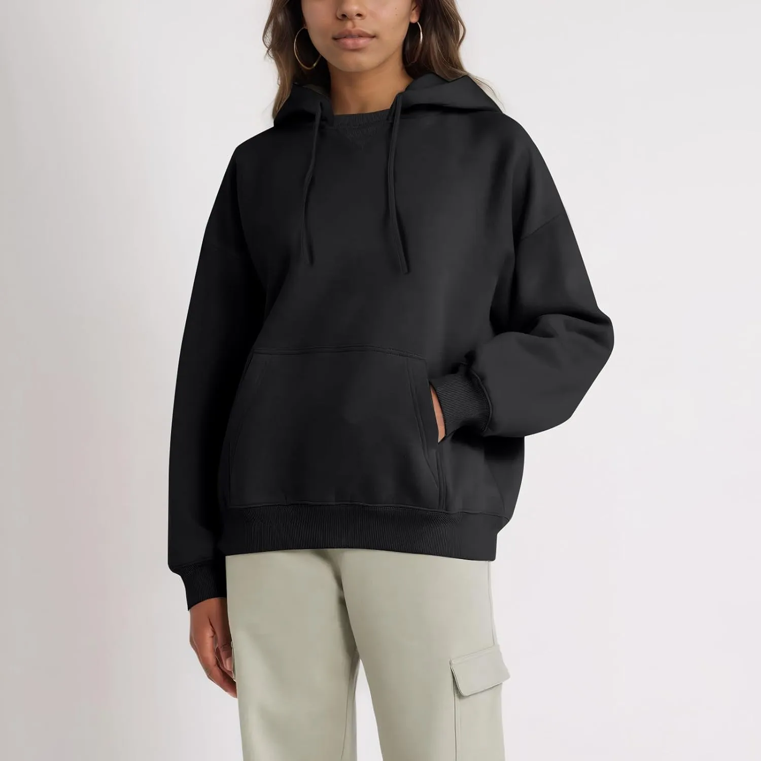 Womens Hoodies Pullover Oversized Comfy Soft Hooded Sweatshirts Winter Sweaters Plain Hoodie with Pockets