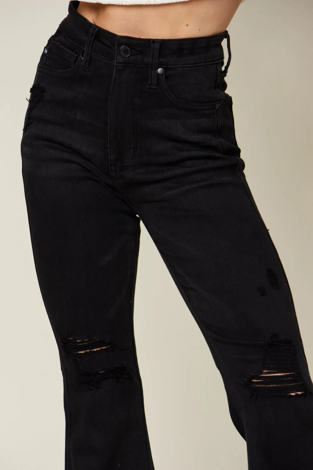 Women's Judy Blue Full Size High Waist Distressed Flare Jeans